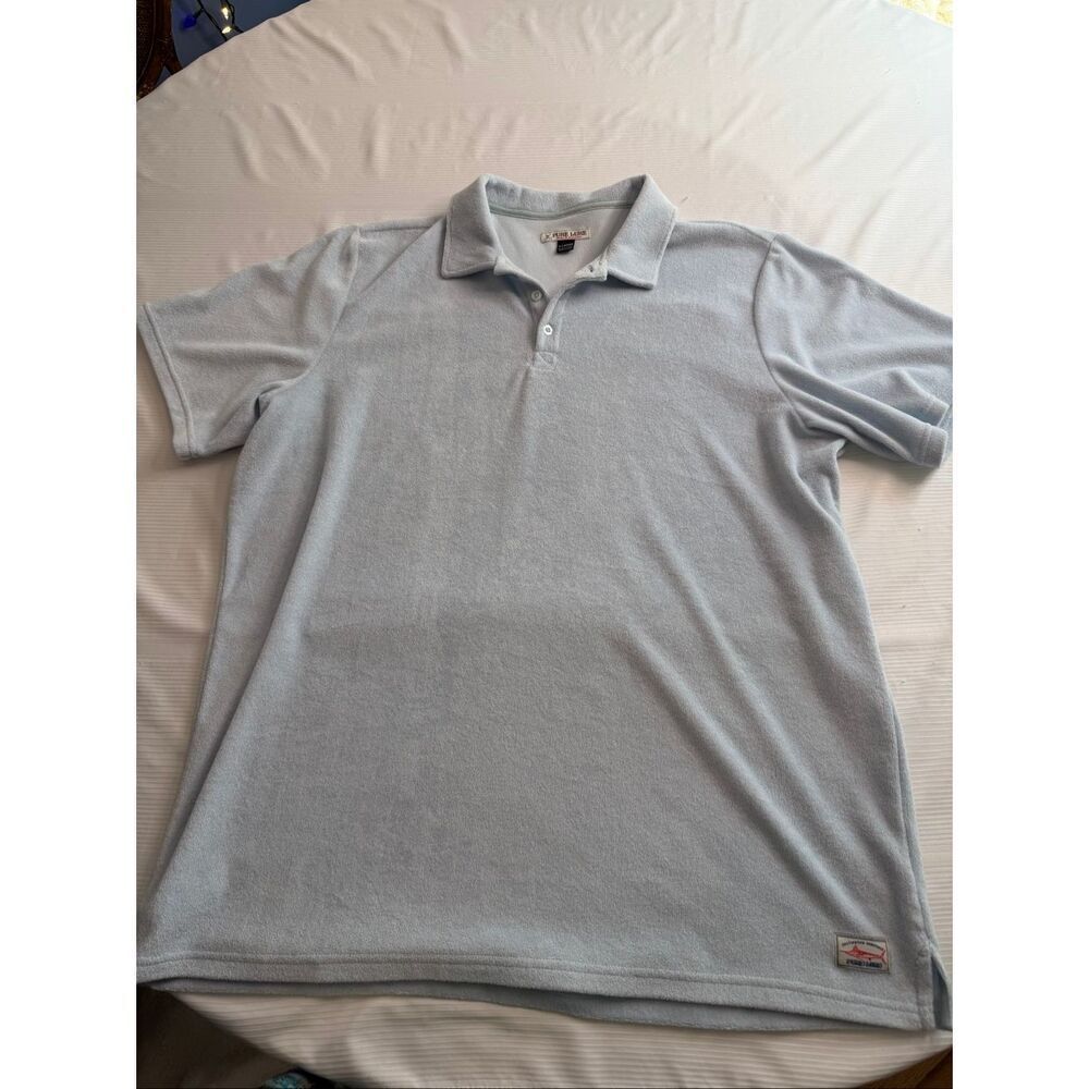 Pure Lure Fishing Men’s Blue Terry Cloth Short Sleeve Polo Shirt Size XL